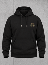 CHEERS Hoodie Black – Ghost-Vorderansicht mit kleinem Brustlogo #farbe_black