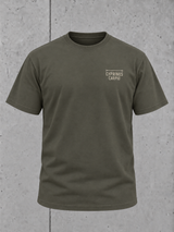 carpstylez CYPRINUS CARPIO Shirt Organic Khaki – 3D-Ghost Vorderansicht mit Brustprint #farbe_organic khaki