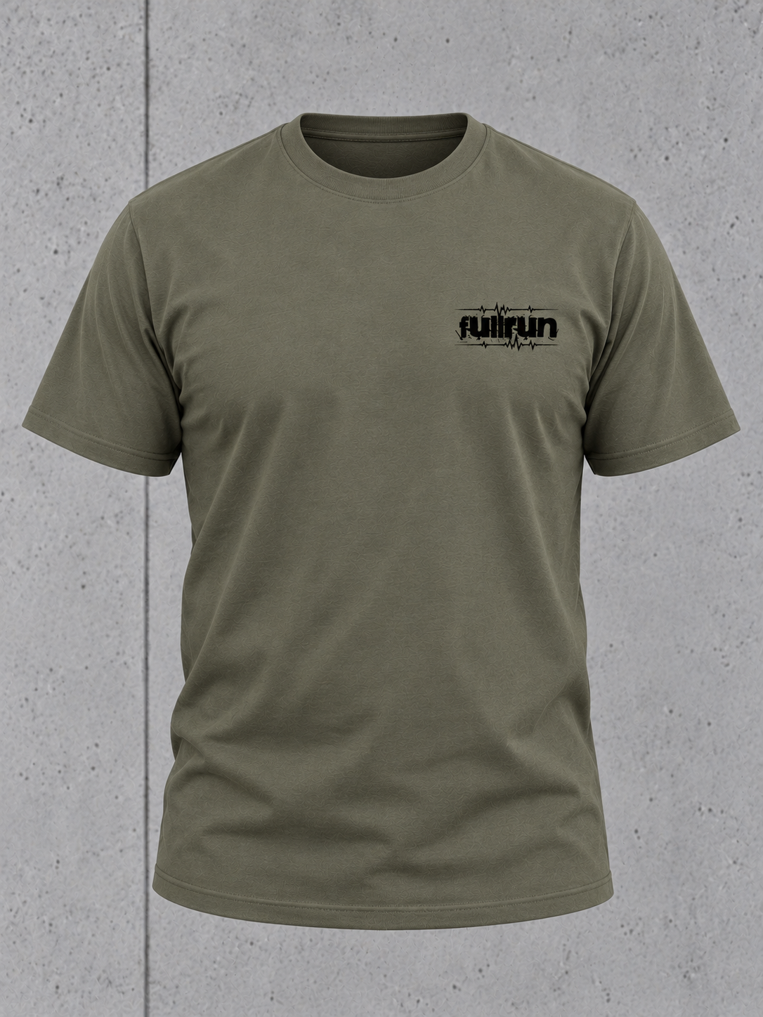 FULLRUN Shirt Organic Khaki – Ghost Vorderseite #farbe_organic khaki