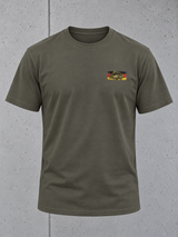 carpstylez GERMAN CARP SOCIETY Shirt – 3D-Ghost-Vorderseite mit aktualisiertem Brustlogo #farbe_organic khaki