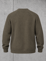 carpstylez ESSENTIALS Grobstrick Pullover NS911 Organic Khaki – Freisteller Rücken #farbe_organic khaki