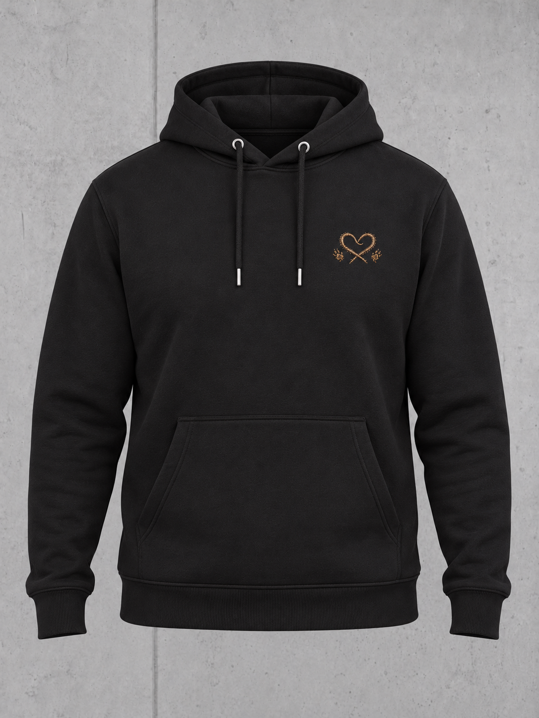 HEAVY PET(T)ING Hoodie Black – 3D Ghost Vorderseite #farbe_black