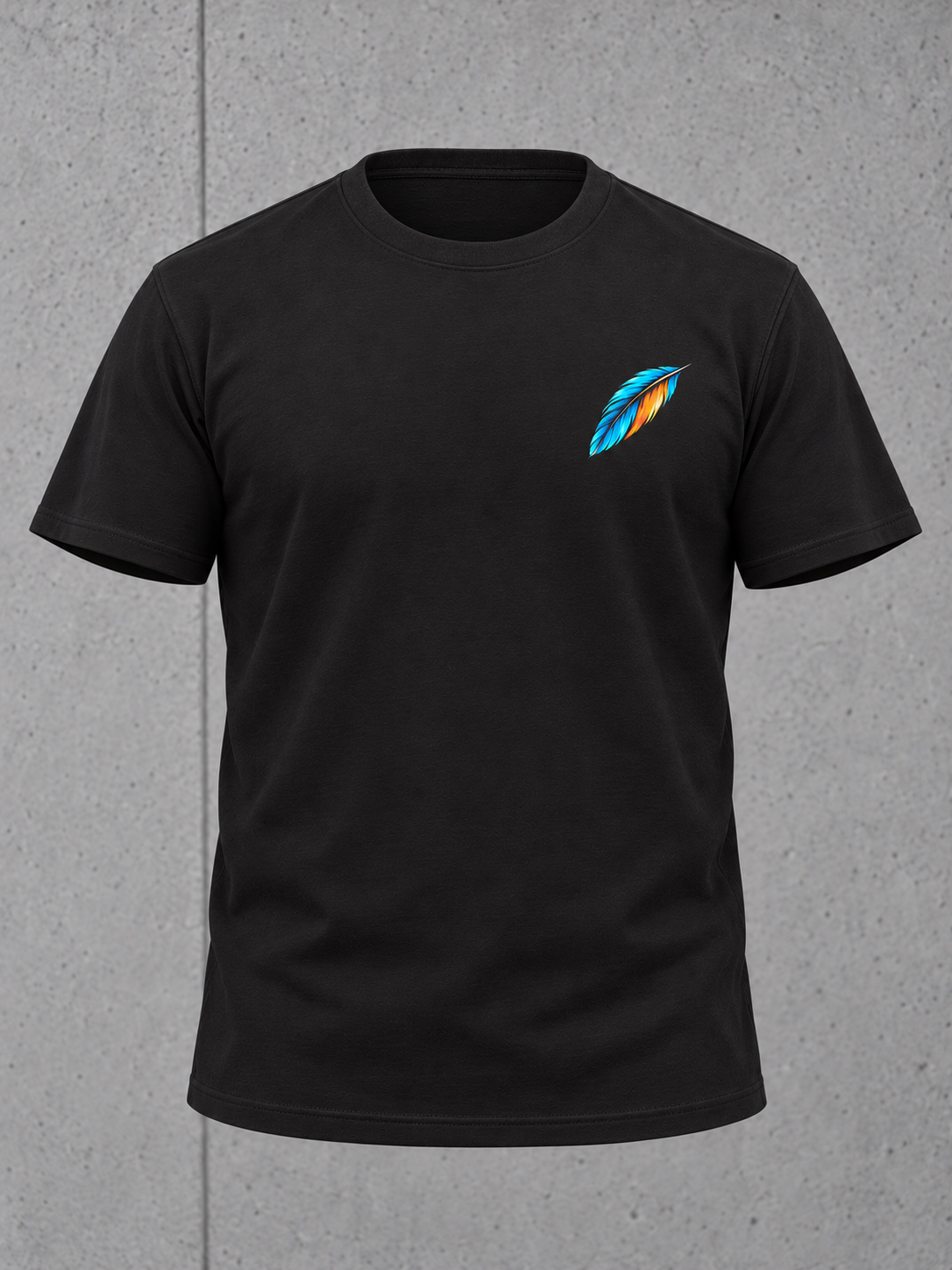 carpstylez KINGFISHER VIBES Shirt – Ghost-Vorderseite mit kleiner Feder #farbe_black