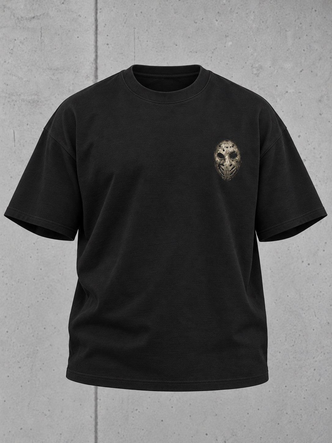 LAKE HAUNT 2.0 Oversize Shirt Black – Ghost Front mit Brustlogo