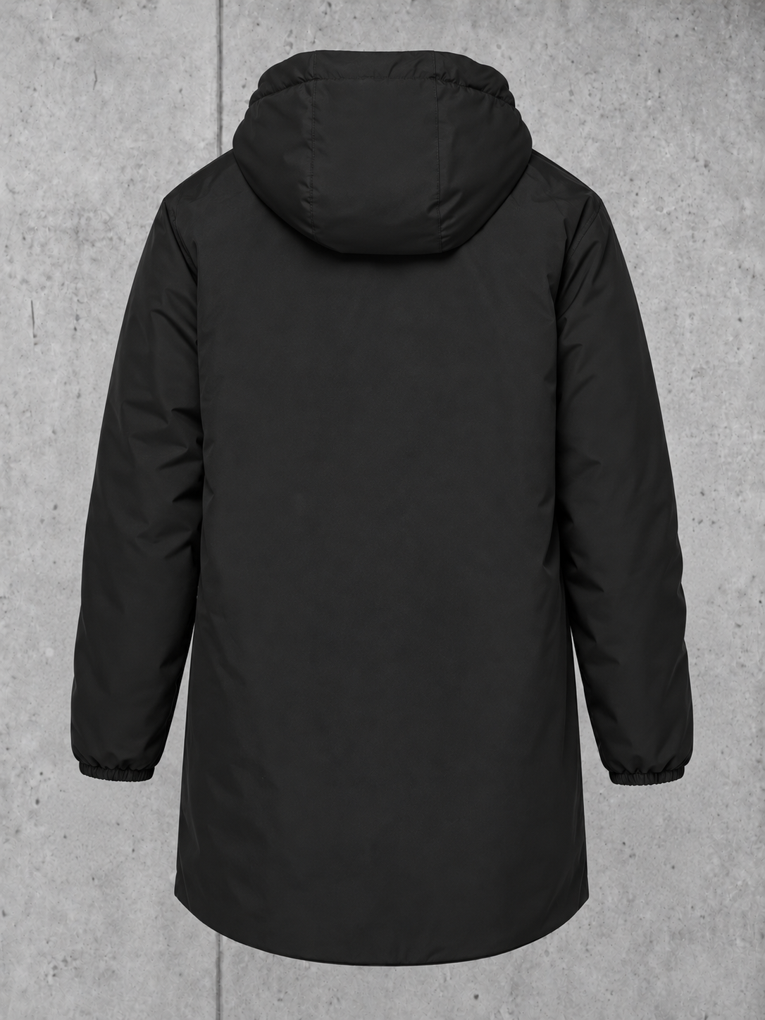 ESSENTIALS Sherpa Parka Black – ghost-back #farbe_black