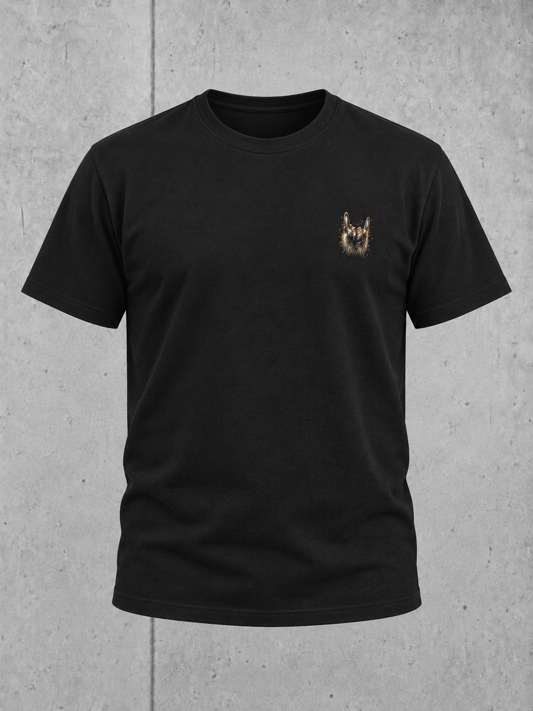 carpstylez ROCC ON NS305 Shirt Black – Ghost Vorderseite mit kleinem Brustmotiv #farbe_black