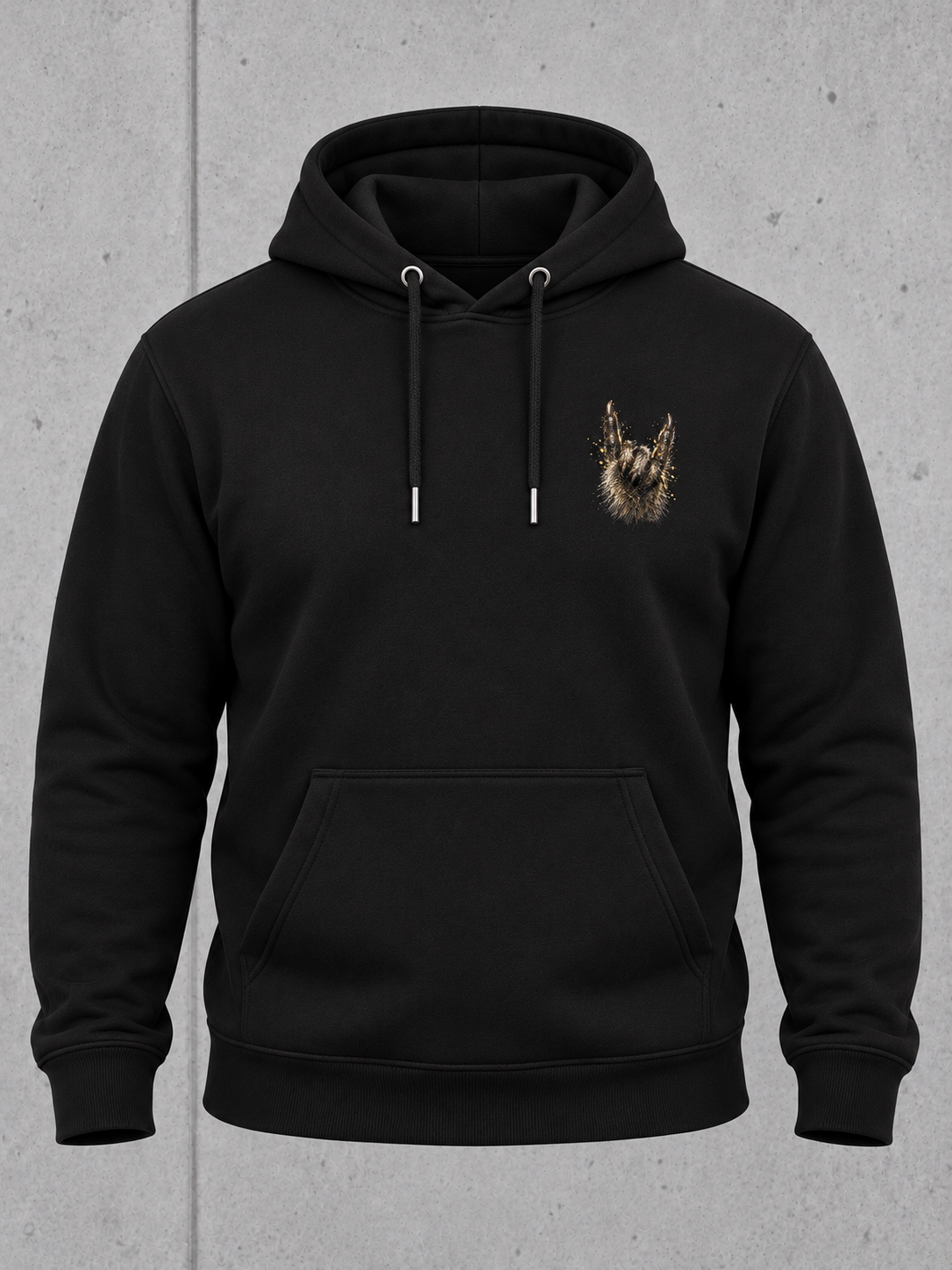 ROCC ON Hoodie Black – 3D Ghost Vorderseite #farbe_black