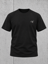 carpstylez SILT & SMOKE NUTRIA NS305 Shirt Schwarz – Ghost Vorderseite mit kleinem Brustmotiv #farbe_schwarz