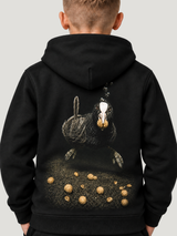 carpstylez Kids Hoodie THANKS, DUMBASS in Black – Detailansicht des getragenen Rückenprints #farbe_black