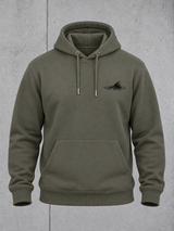THE RISE Hoodie – 3D Vorderansicht #farbe_organic khaki