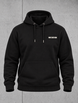 carpstylez WAIT BEEP RUN Hoodie in Schwarz – Frontansicht als Produktfreisteller mit Brustlogo #farbe_black