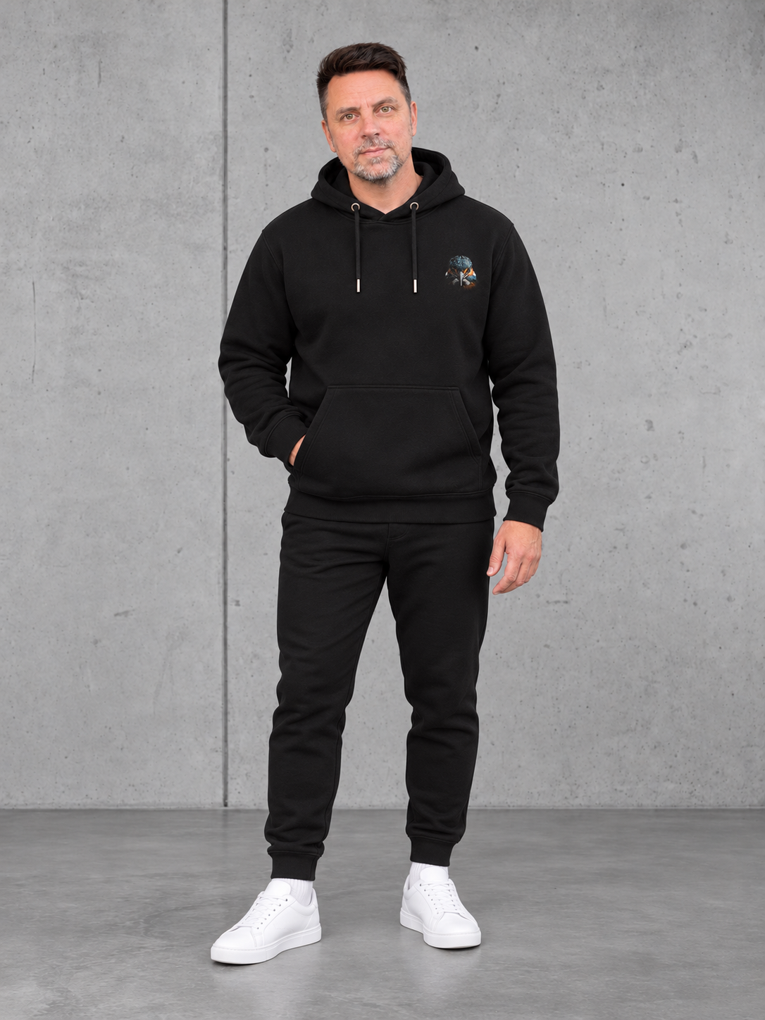 BLACKWATER KINGFISHER Hoodie – Ganzkörper Vorderseite #farbe_black