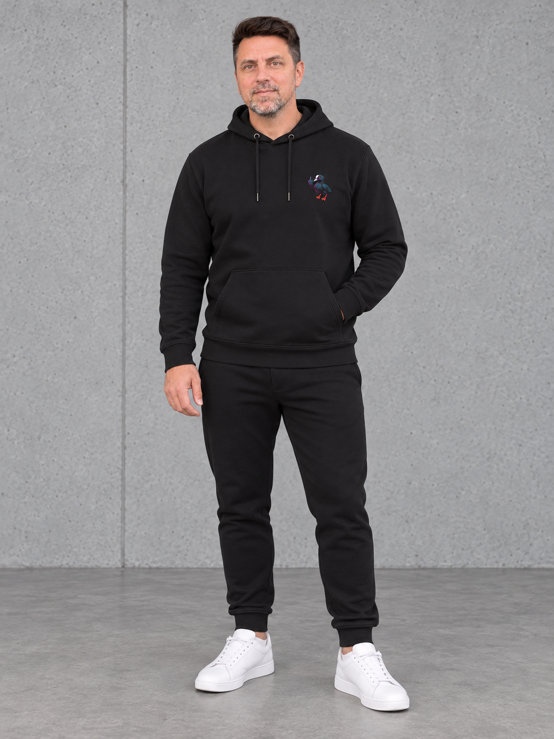 F*CK YOUR SPOT Hoodie Schwarz – Ganzkörper Vorderansicht #farbe_black
