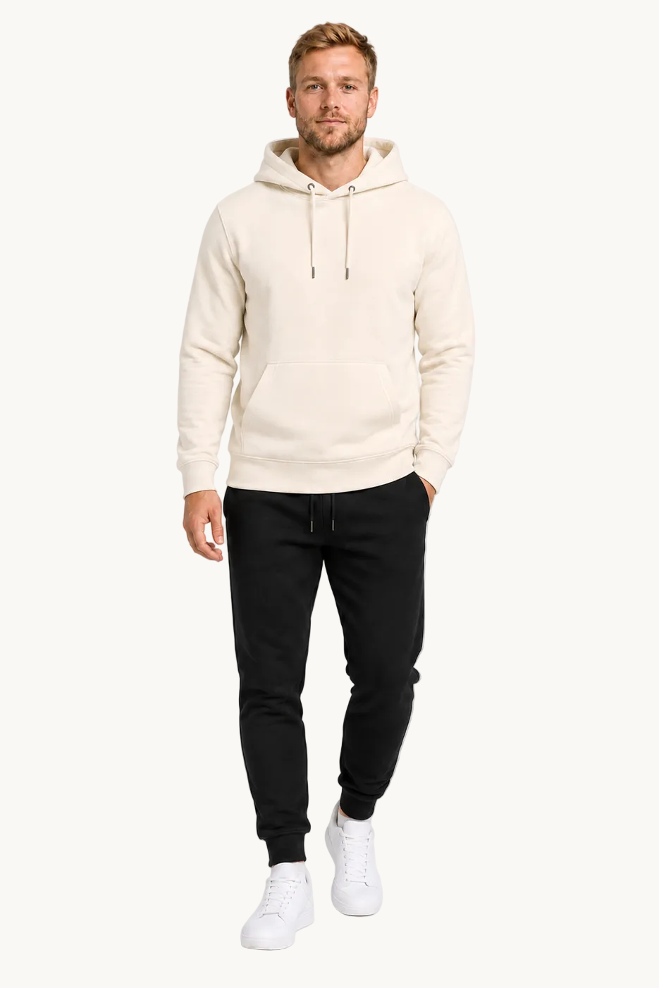 LAKE BLED NS401 Hoodie Ivory – Fullbody Vorderseite