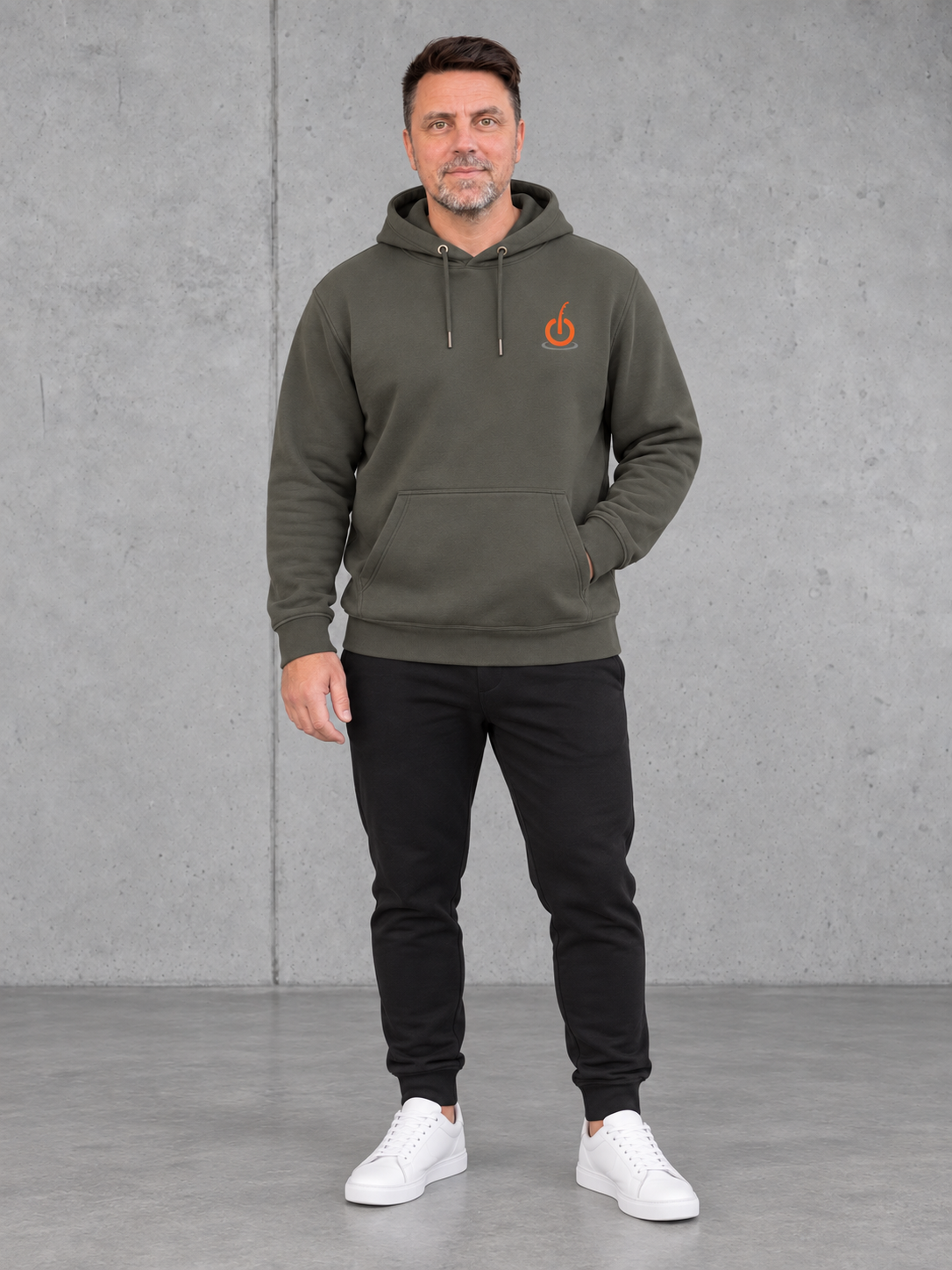 carpstylez OFFLINE Hoodie – Olli Ganzkörper vorne #farbe_organic khaki