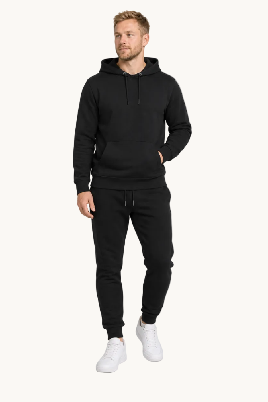 ONE BEEP Hoodie Black – Fullbody Vorderseite