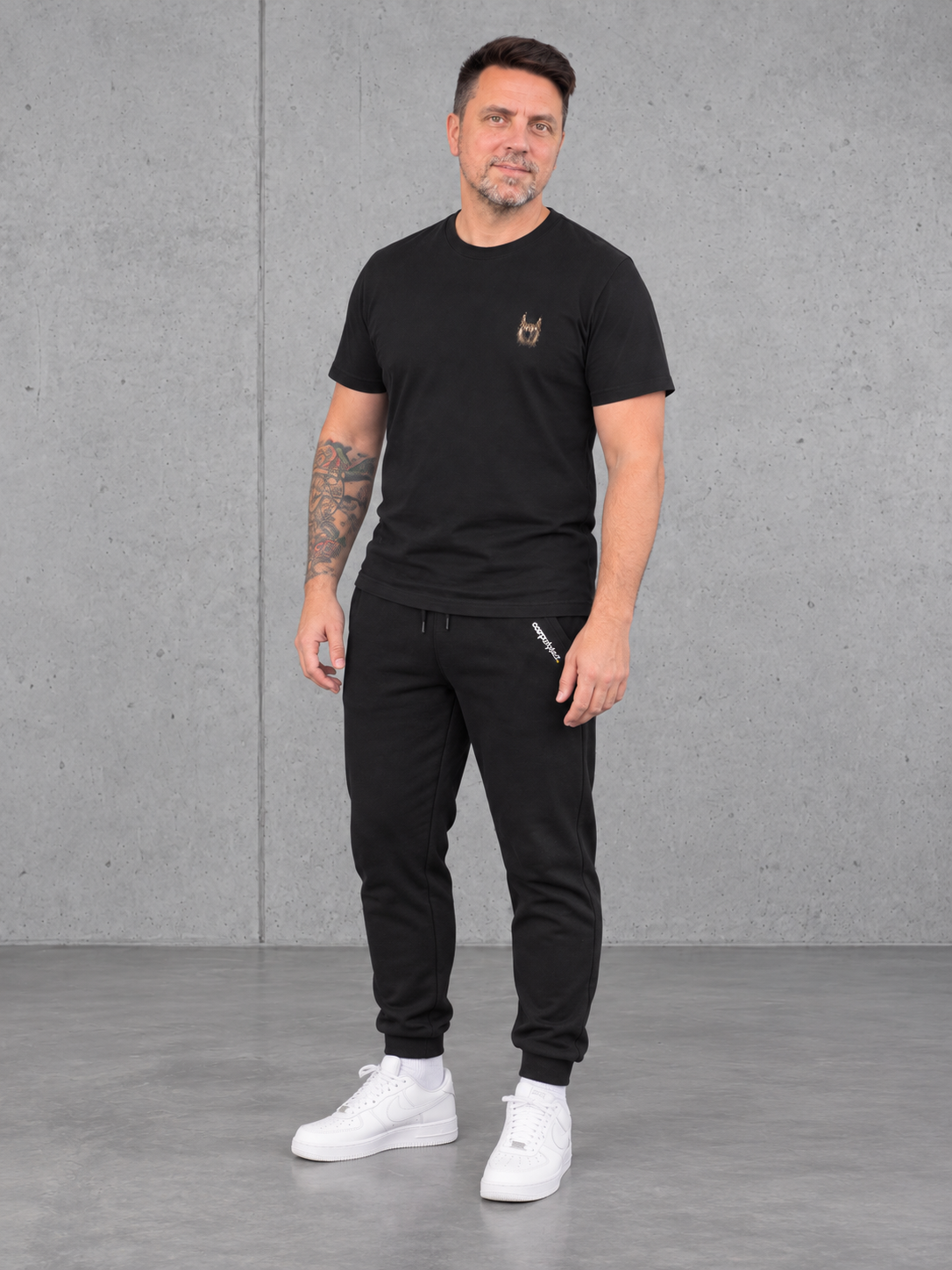 carpstylez ROCC ON NS305 Shirt Black – Ganzkörper Vorderansicht #farbe_black
