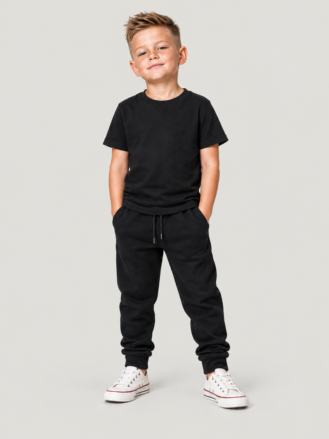 THANKS, DUMBASS Kids Shirt Black – Ganzkörper-Vorderansicht am Kind #farbe_black