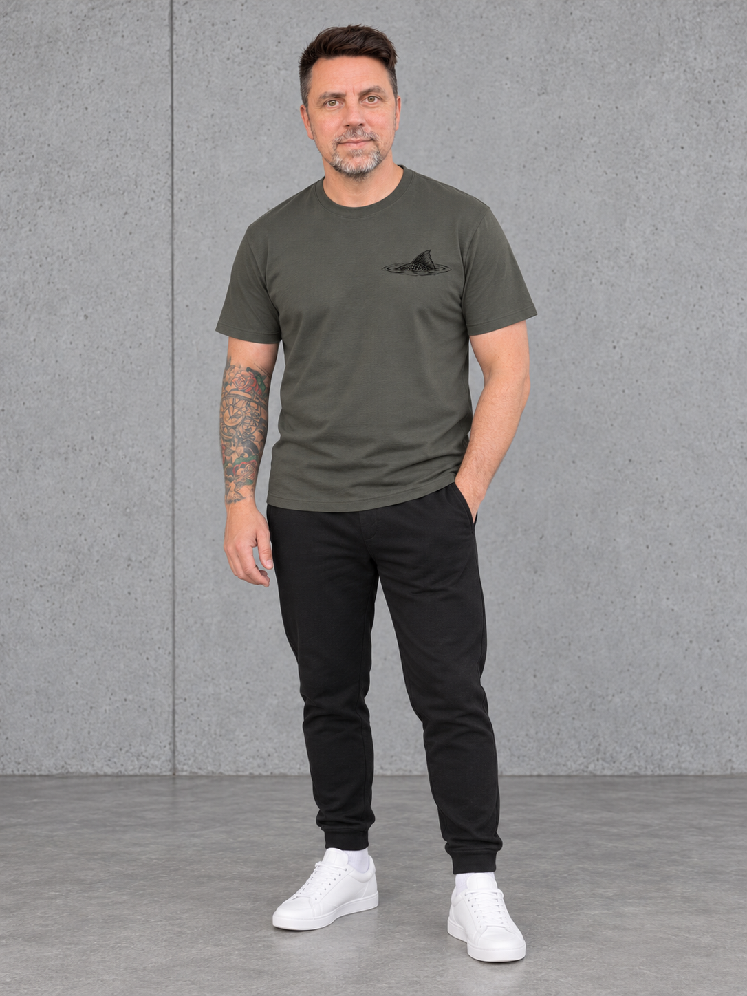 THE RISE Shirt – Ganzkörper Vorderansicht #farbe_organic khaki
