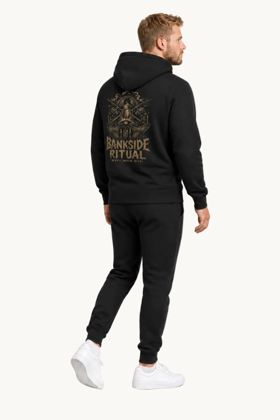 BANKSIDE RITUAL NS401 Hoodie Black – Ganzkörper Rückseite 3/4