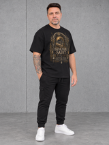 Bankside Saint Oversize Shirt NS351 – Black – Ganzkörper schräge Frontansicht