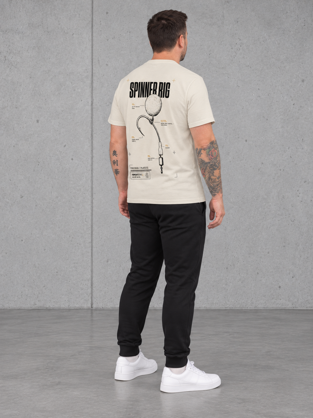 carpstylez Spinner Rig Shirt ivory – fullbody-back-three-quarter _var_ivory #farbe_ivory