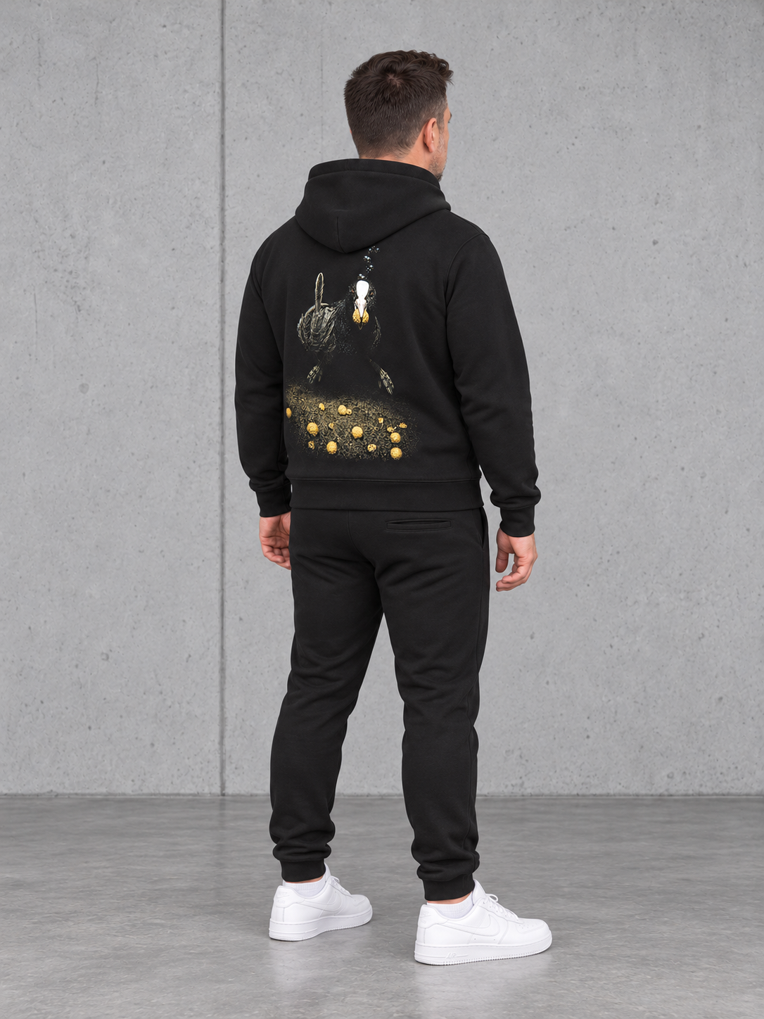 THANKS, DUMBASS Hoodie Black – Ganzkörper Rücken seitlich #farbe_black
