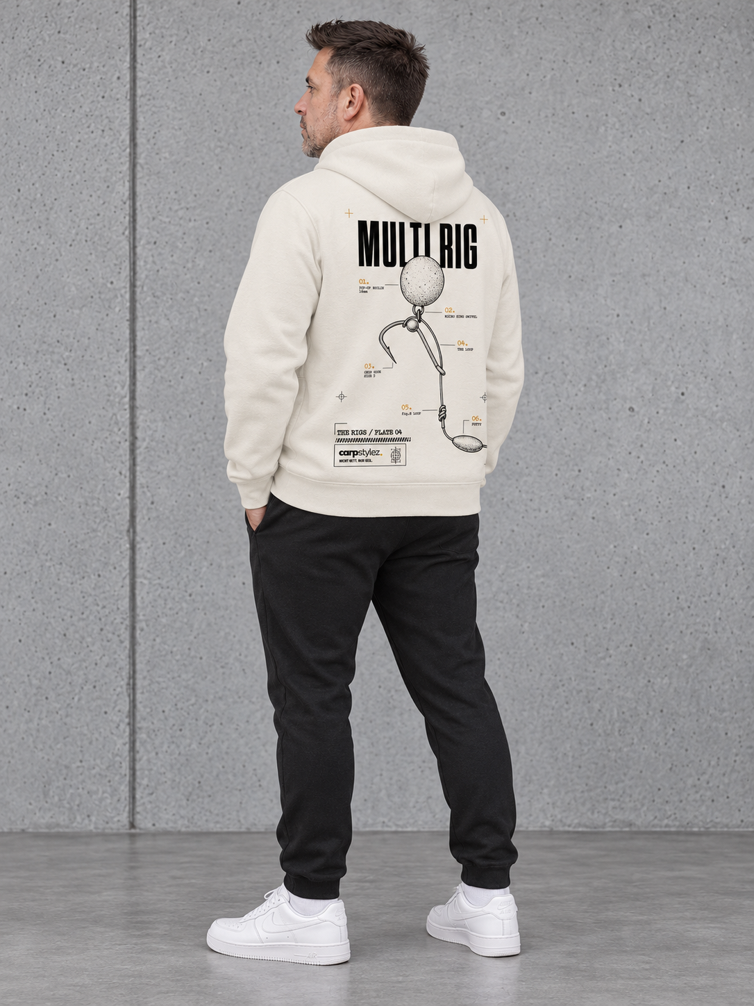 THE RIGS MULTI RIG NS401 Hoodie – Ganzkörper Rücken Dreiviertel #color_ivory