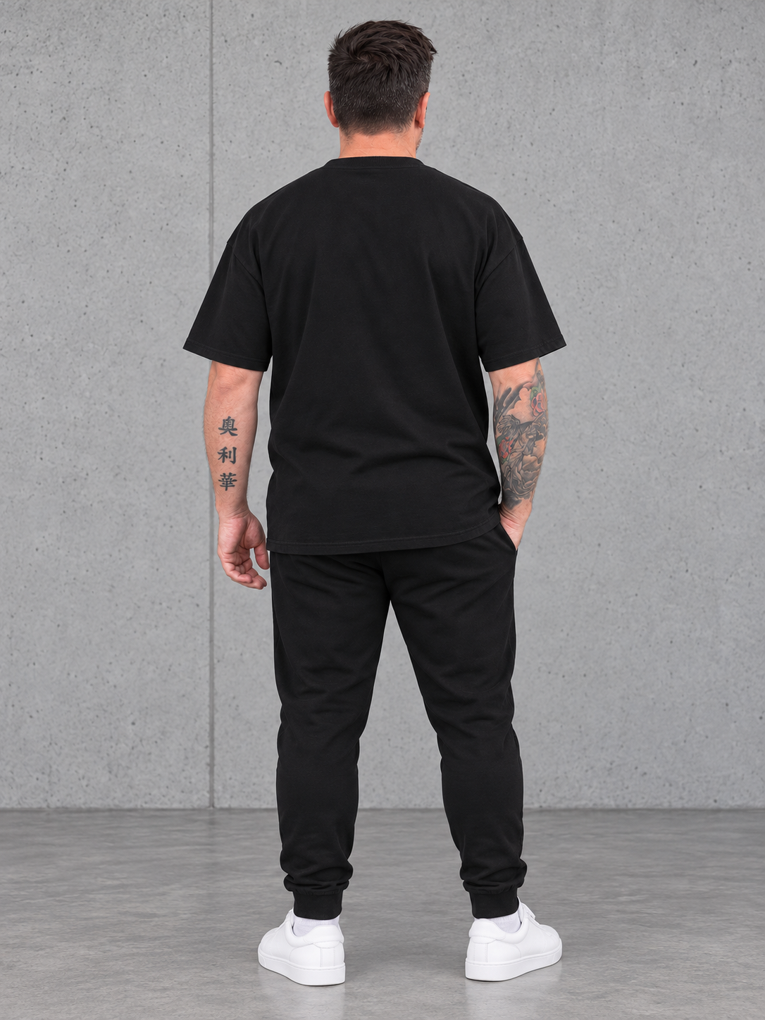 BANKSIDE RITUAL NS351 Oversize Shirt Black – fullbody back clean
