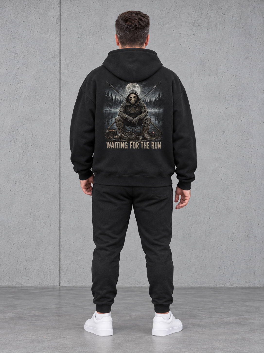 LAKE HAUNT 2.0 Oversize Hoodie Black – Ganzkörper Rücken