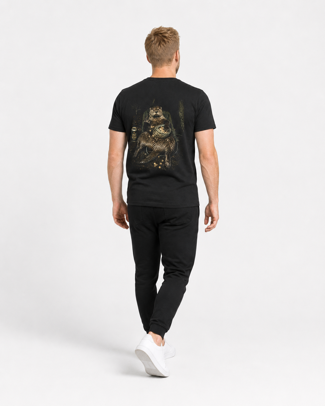 NO F*CKS Shirt Black – Fullbody Rückenansicht