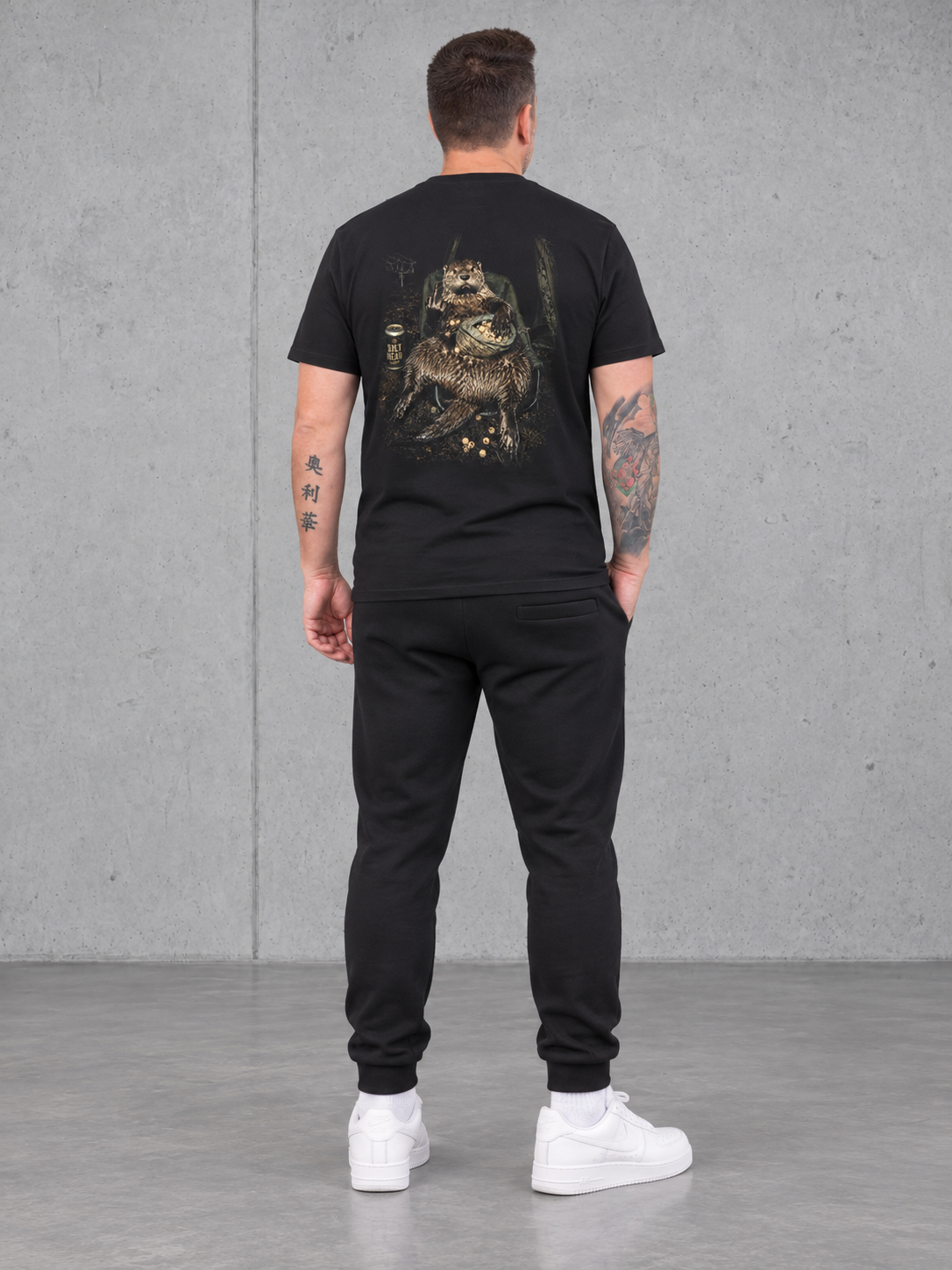 NO F*CKS Shirt Black – Ganzkörper Rücken #farbe_black