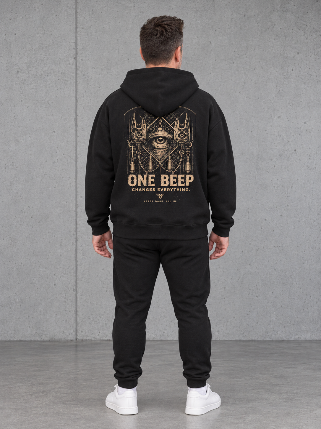 ONE-BEEP Oversize hoodie Black – Ansicht 8
