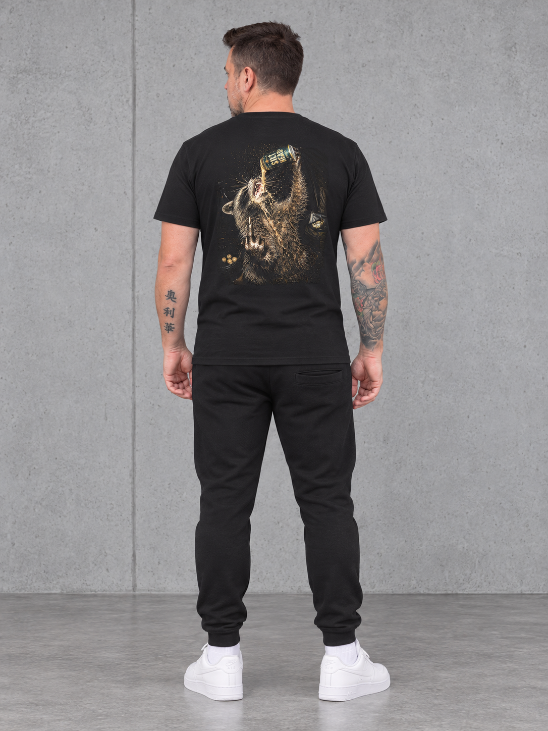 carpstylez ROCC ON NS305 Shirt Black – Ganzkörper Rückansicht #farbe_black
