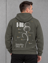 THE RIGS D RIG NS401 Hoodie – Rückenansicht getragen #color_organic khaki