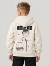 carpstylez Kids Hoodie Knotless Knot in Ivory – Rückenansicht am Kind #farbe_ivory