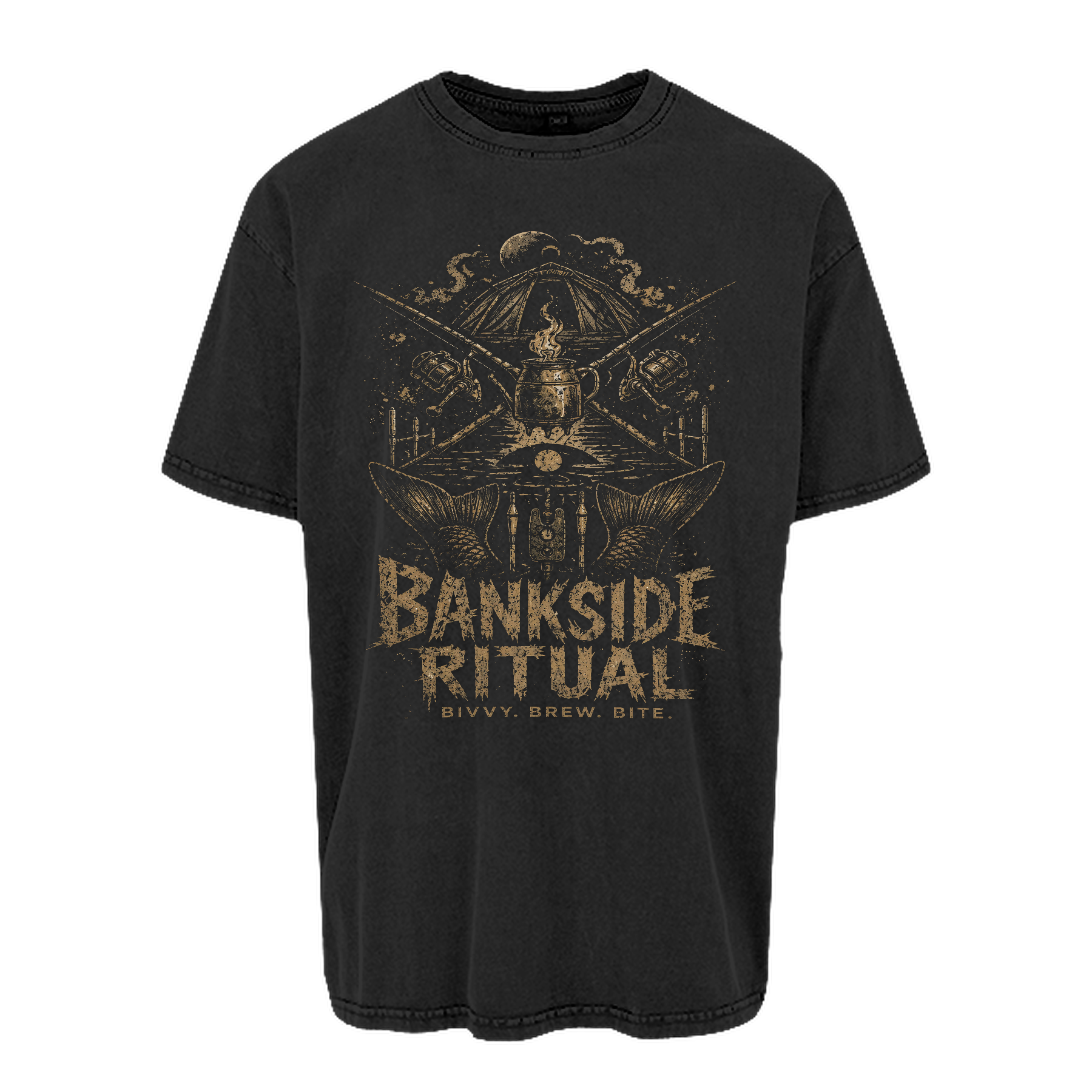 carpstylez „Bankside Ritual“ Oversize-Shirt – Farbe Schwarz (Acid Wash)