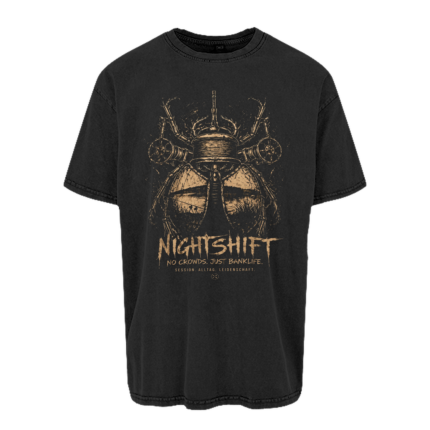 carpstylez „Nightshift“ Oversize-Shirt – Farbe Schwarz (Acid Wash)