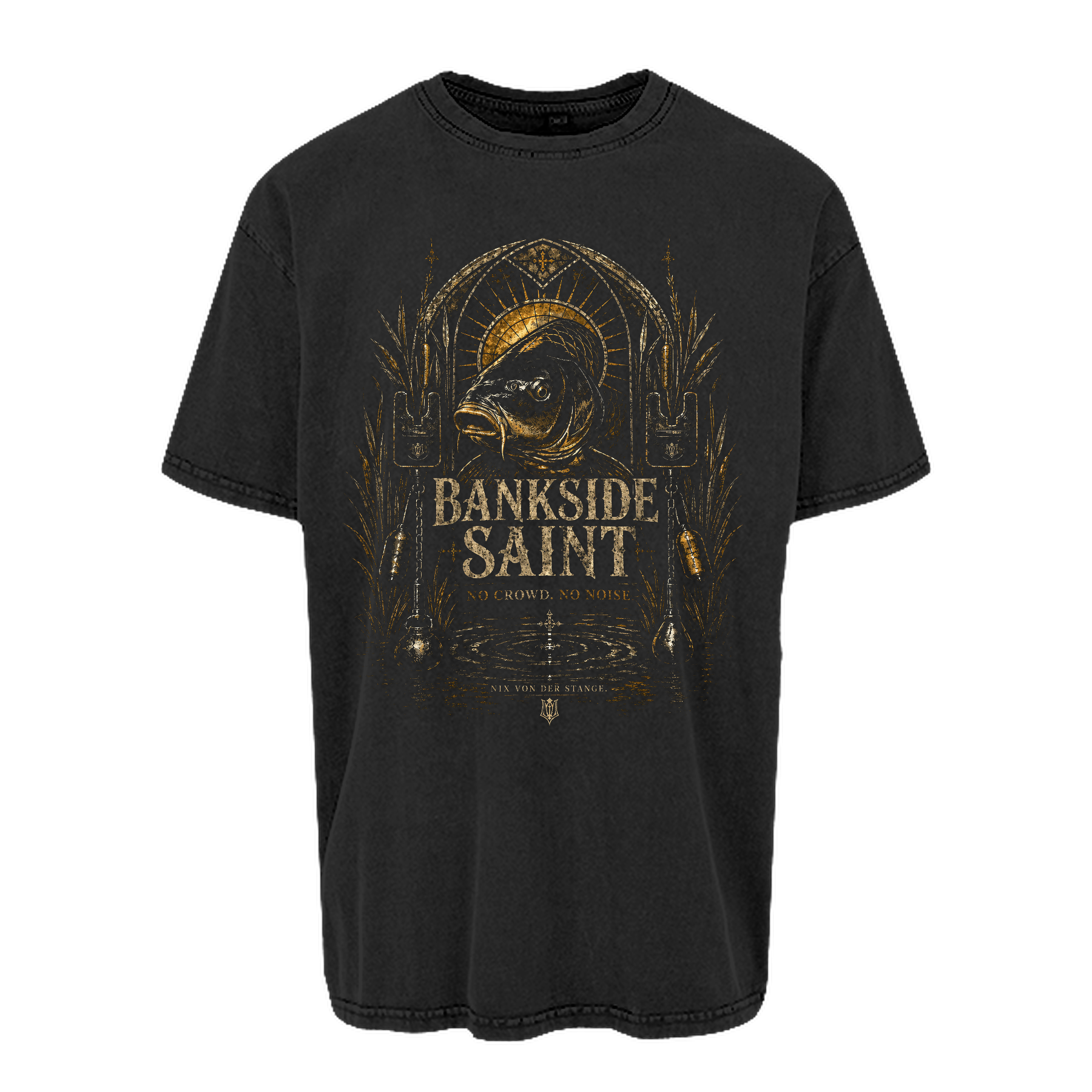 carpstylez „Bankside Saint“ Oversize-Shirt – Farbe Schwarz (Acid Wash)
