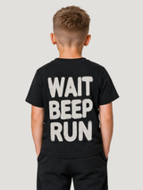 carpstylez Kids WAIT BEEP RUN Shirt Black – Rückenansicht am Kind #farbe_black
