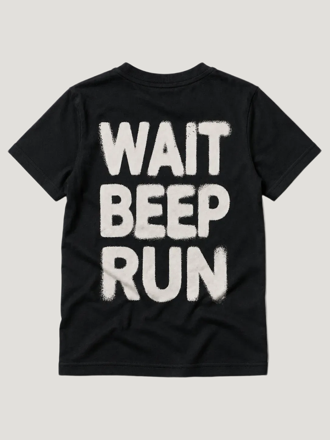 carpstylez Kids WAIT BEEP RUN Shirt Black – Backprint Flatlay #farbe_black