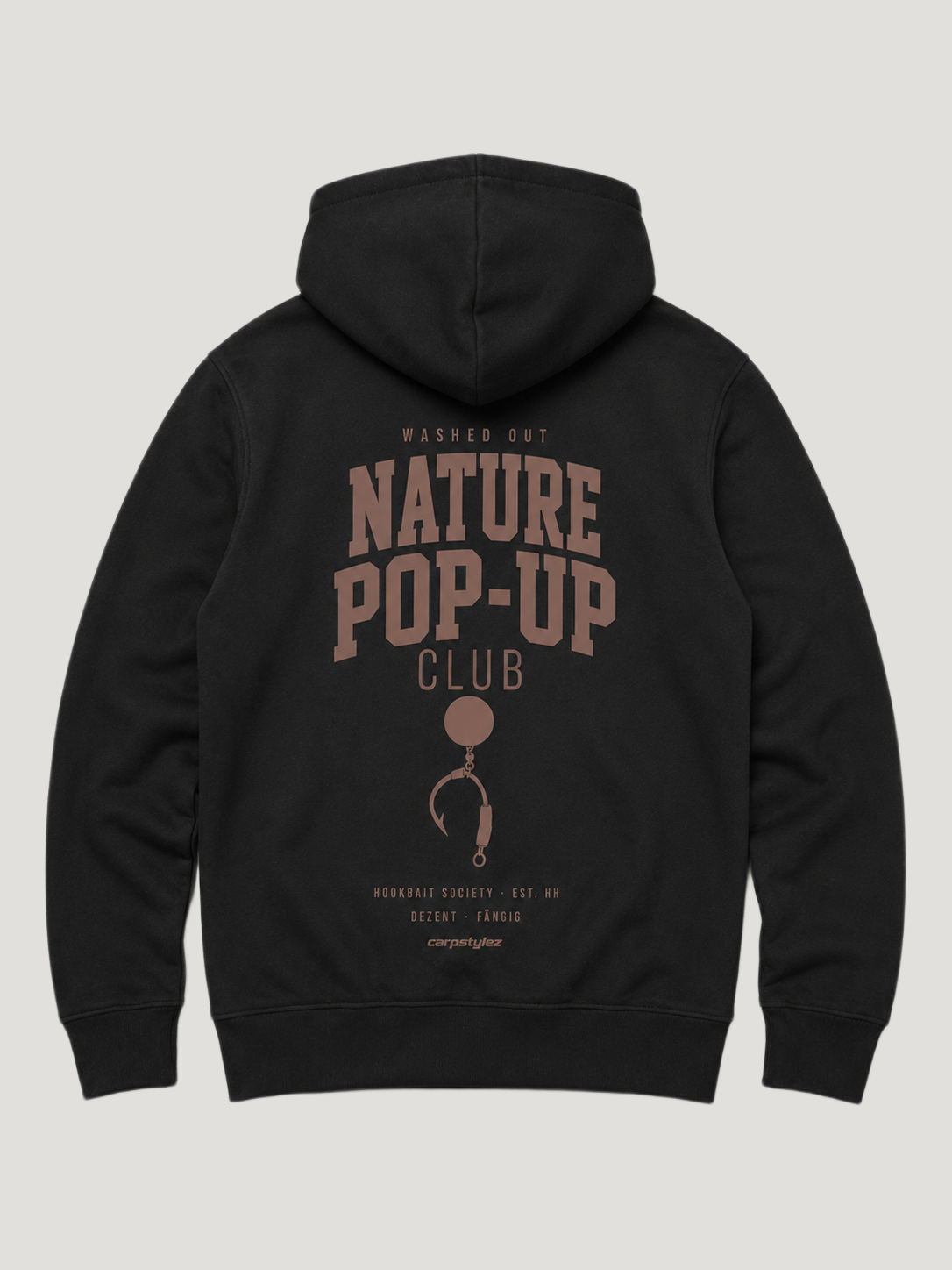 carpstylez WASHED OUT NATURE POP-UP Club Hoodie Black – Backprint Flatlay #farbe_black