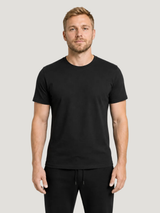 carpstylez WASHED OUT ORANGE POP-UP Club Shirt Black – Vorderansicht am Model, Front clean #farbe_black