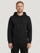 carpstylez FLUO PINK POP-UP Club Hoodie Black – Vorderansicht am Model, Front clean #farbe_black