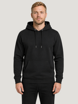 carpstylez FLUO WHITE POP-UP Club Hoodie Black – Vorderansicht am Model, Front clean #farbe_black