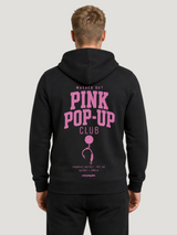 carpstylez WASHED OUT PINK POP-UP Club Hoodie Black – Rückenansicht am Model #farbe_black