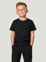 carpstylez Kids FLUO PINK POP-UP Club Shirt Black – Vorderansicht am Kind, Front clean #farbe_black