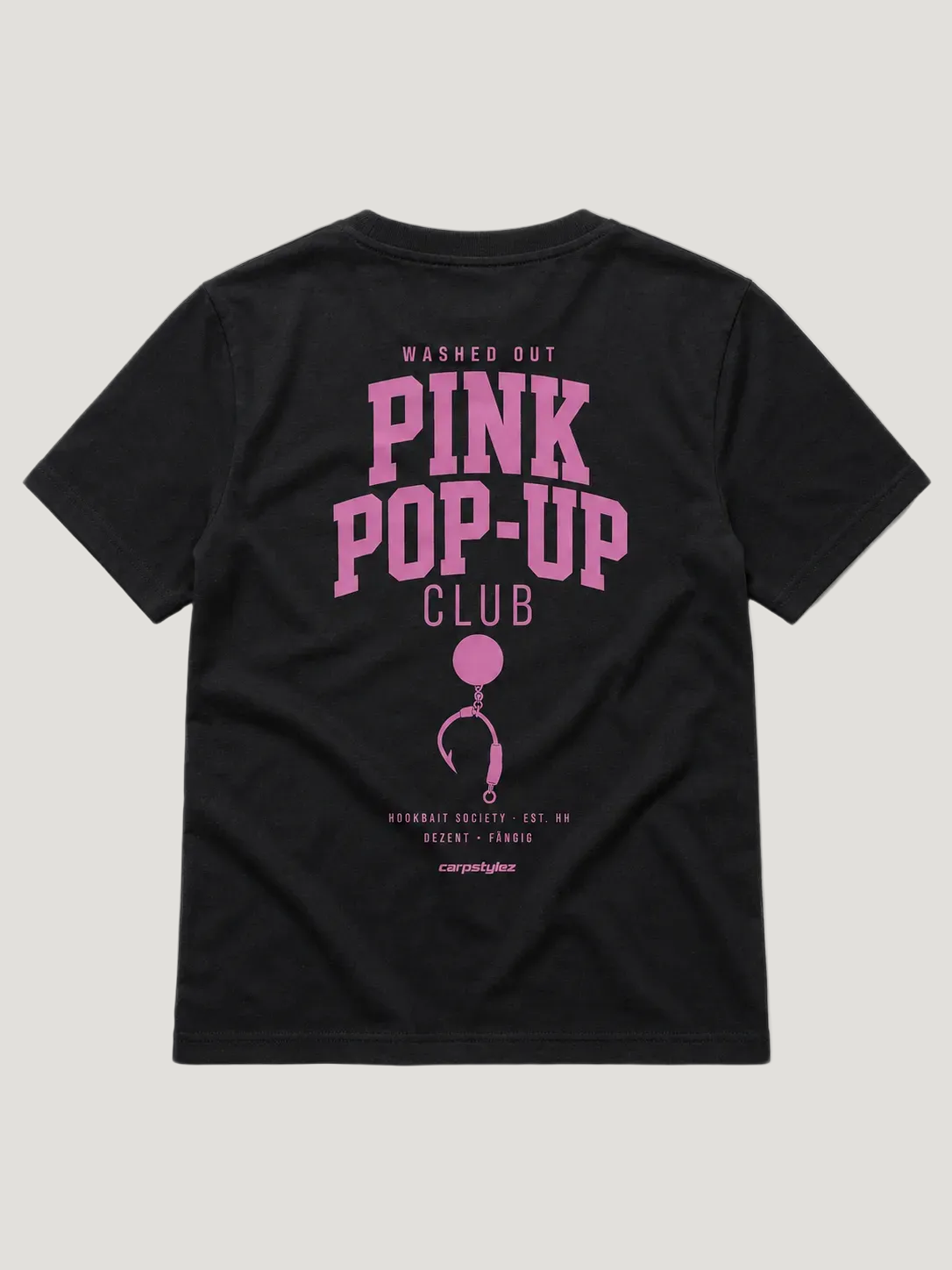 carpstylez Kids WASHED OUT PINK POP-UP Club Shirt Black – Backprint Flatlay #farbe_black