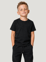 carpstylez Kids WASHED OUT NATURE POP-UP Club Shirt Black – Vorderansicht am Kind, Front clean #farbe_black