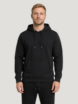 carpstylez WASHED OUT YELLOW POP-UP Club Hoodie Black – Vorderansicht am Model, Front clean #farbe_black